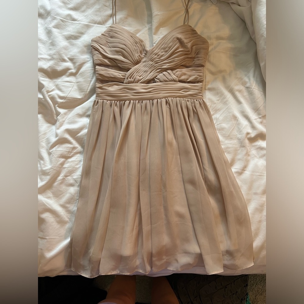 tan corset A-line mini dress size 3/4